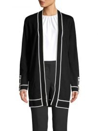 Contrasting Piped Cardigan by Calvin Klein at Lord & Taylor