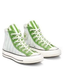 Converse Chuck 70 Hi Crafted Folk jacquard sneakers in egretvirtual matcha at ASOS