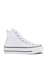 Converse Chuck Taylor All Star Lift Hi In White at Revolve