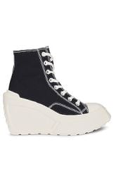 Converse De Luxe Wedge Sneaker In Black Egret at Revolve