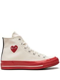 Converse x CdG Play Chuck 70 High quotPristine Redquot Sneakers White at Farfetch