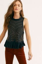 Cool Cat Embellished Tank at Free People