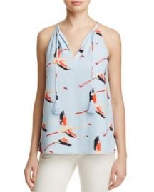 Cooper  amp  Ella Pietra Bird Print Tasseled Top at Bloomingdales