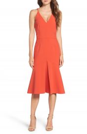 WornOnTV: Maria’s red front pleat midi dress on E! News | Maria ...