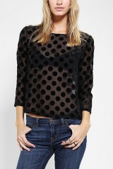 Cooperative Burnout Polka Dot Blouse at Urban Outfitters