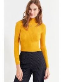 Cooperative Cindy Ribbed Mock-Neck Sweater at Urban Outfitters