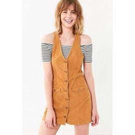 Cooperative Parker Corduroy Button-Down Mini Jumper Dress  at Urban Outfitters