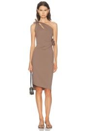 Coperni Asymmetric Mini Flower Gown in Brown FWRD at FWRD