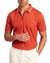 Cophen T Texture Zip Neck Polo Shirt at Bloomingdales