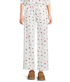Copper Key Knit Cherry Print Wide Leg Coordinating Pants at Dillards