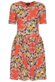 Coral floral flippy dress at Topshop