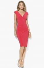 Coral surplice dress by Ralph Lauren at Nordstrom