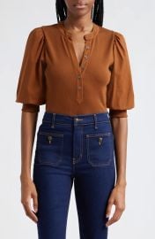 Coralee Mixed Media Stretch Cotton Top at Nordstrom