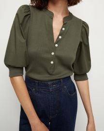 Coralee Puff-Sleeve Tee at Veronica Beard