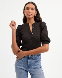 Coralee Puff-Sleeve Tee at Veronica Beard