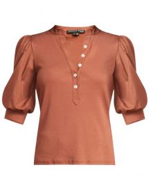 Coralee Puff-Sleeve Top at Veronica Beard