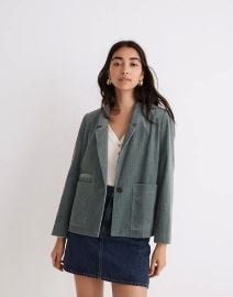 Corduroy Crop Dorset Blazer in Faded Shale at Madewell