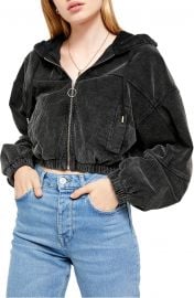 Corduroy Crop Hooded Jacket at Nordstrom