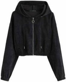 Corduroy Drop Shoulder Pocket Hooded Jacket at Zaful