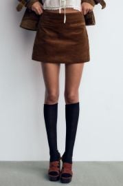 Corduroy Mini Skirt at Zara