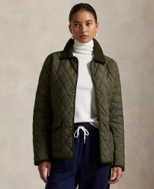 Corduroy-Trim Quilted Barn Jacket at Macys