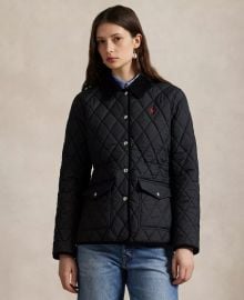 Corduroy Trim Quilted Barn Jacket at Macys