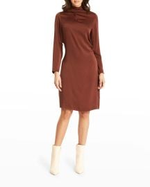 Coretta Neck-Tie Knee-Length Silk Dress at Neiman Marcus