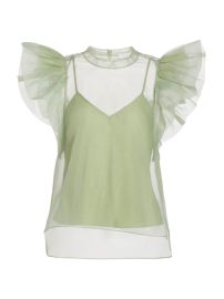 Corina Organza Ruffle-Sleeve Top at Saks Fifth Avenue