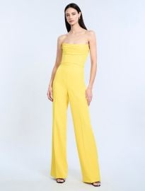 Corset Jumpsuit With Drape BCBGMAXAZRIA at Bcbgmaxazria