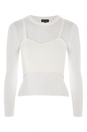 Corset Pointelle Top at Topshop