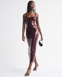 Corset Sequin Midi Dress at Abercrombie