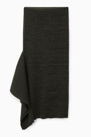 Cos Asymmetric Ribbed Wool Midi Skirt at Cos