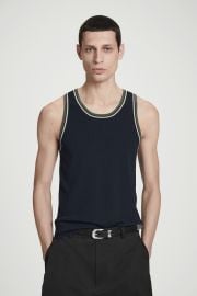 Cos Contrast trim Ribbed Tank Top in Blue at COS