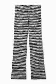 Cos Flared Checked Jacquard Knit Trousers at Cos