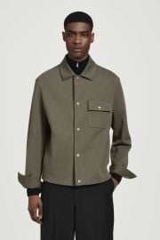 Cos Jersey Twill Shirt Jacket in Dark Khaki at COS