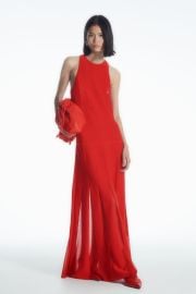 Cos Pleated Racer Neck Maxi Dress at Cos