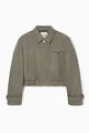 Cos Power Shoulder Wool Herringbone Jacket at Cos