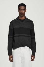 Cos Striped Double Faced Knitted Polo Shirt at COS