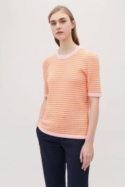 Cos Textured Jacquard Knit Top In Orange at Cos