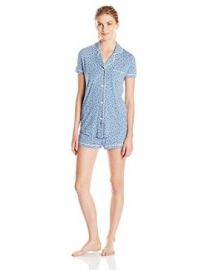 Cosabella Womenand39s Bella Pajama Printed Short-Sleeve Top and Boxer Set  Amazoncom at Amazon