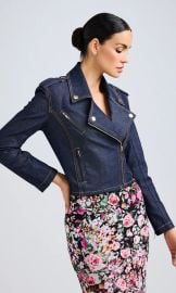 Cosita Sheen Denim Moto Jacket curated on LTK at Generation Love