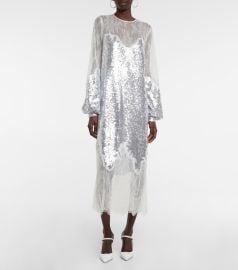 Costarellos Zahara Sequined and Lace Gown at Mytheresa