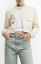 Cotton Blend Crop Bomber Jacket at Nordstrom