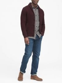  Cotton Cable-Knit Cardigan Sweater at Banana Republic