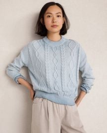 Cotton Cable Knit Gradient Dye Sweater at Talbots
