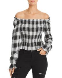 Cotton Candy LA Plaid Off-the-Shoulder Top Women - Bloomingdale s at Bloomingdales