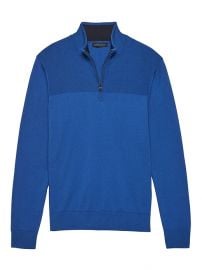 Cotton Cashmere Half-Zip Sweater at Banana Republic