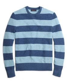 Cotton Cashmere Stripe Crewneck Sweater at Brooks Brothers