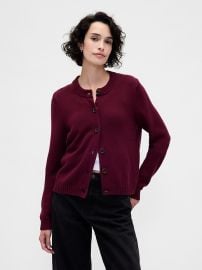Cotton Crewneck Cardigan at GAP