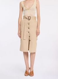 Cotton Drill Midi Skirt ELIE SAAB at Elie Saab